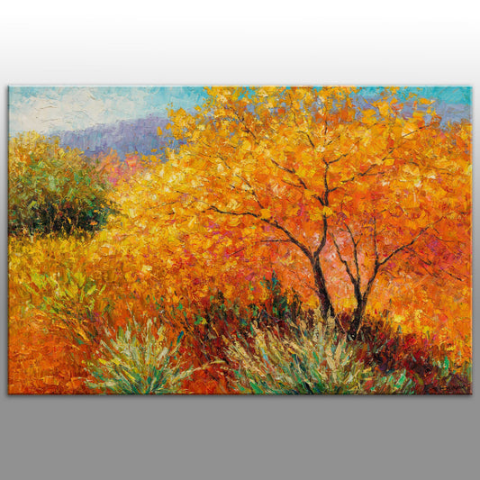 Oil Painting Landscape, Autumn Forest, Contemporary Painting, Original Artwork, Large Canvas Painting, Modern Wall Art, GeorgeMillerArt
