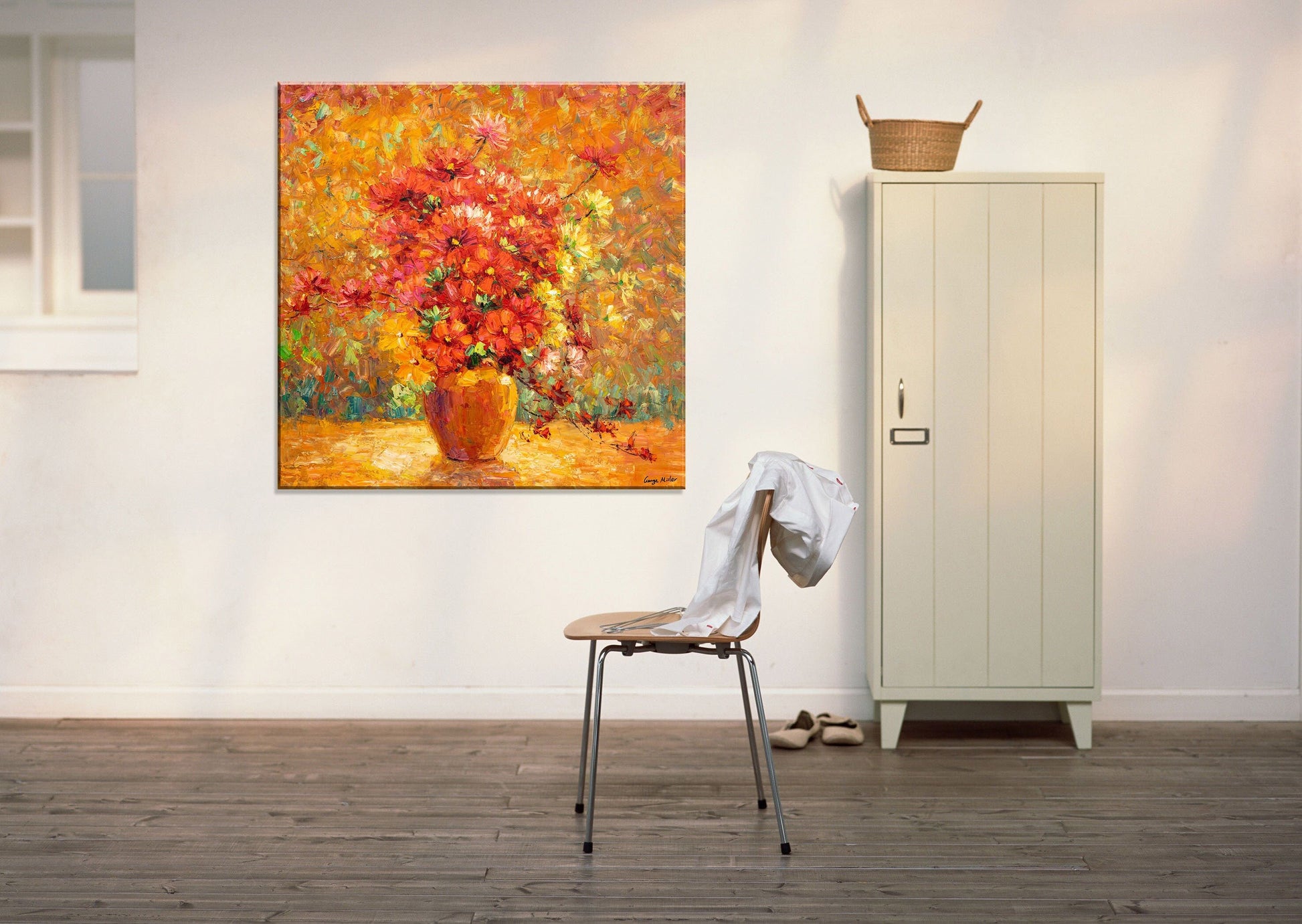 Floral Oil Painting, Wall Decor, Contemporary Art, Living Room Art, Floral Art, Original Art, Large Canvas Art, Canvas Art, Flower Painting