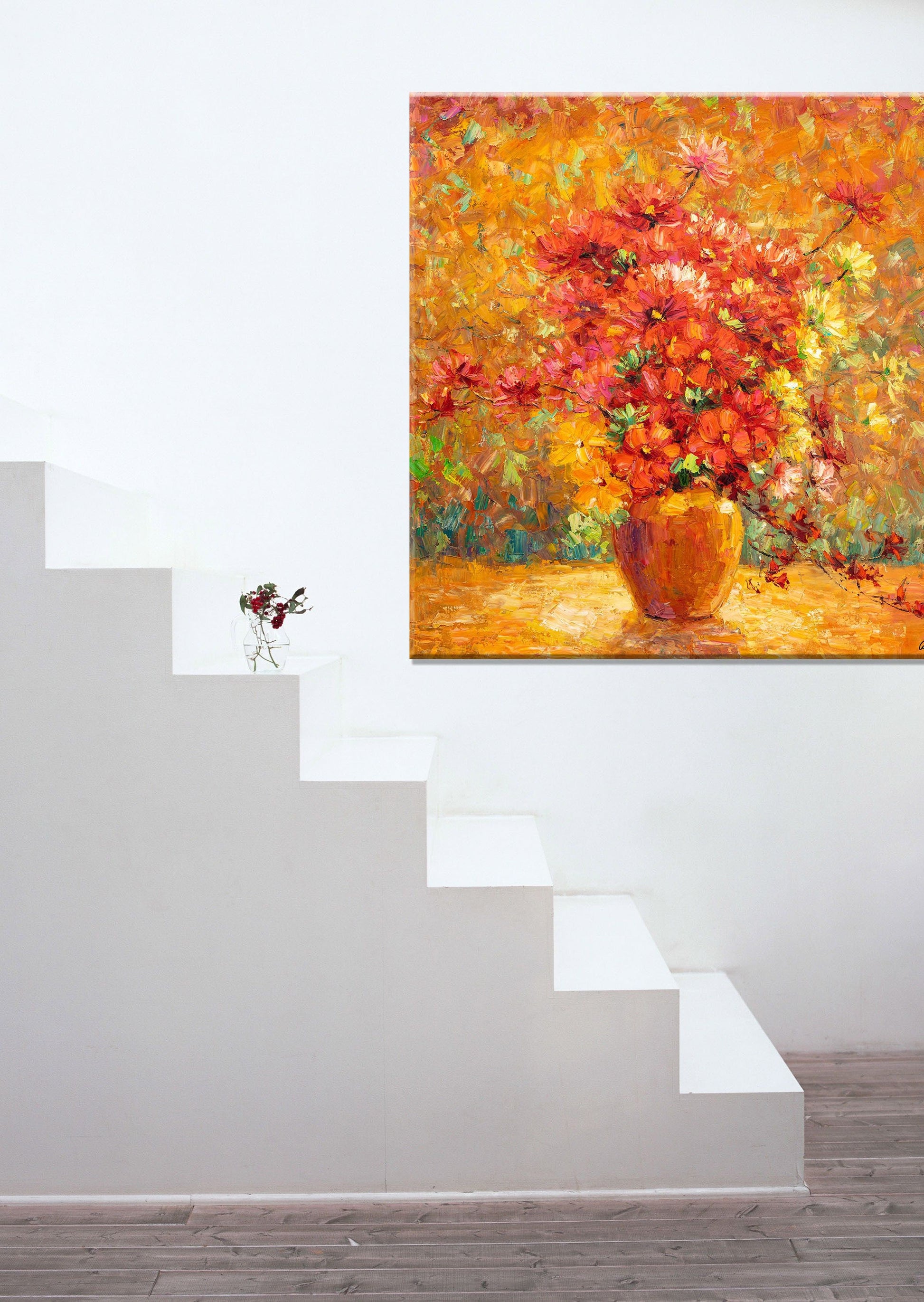 Floral Oil Painting, Wall Decor, Contemporary Art, Living Room Art, Floral Art, Original Art, Large Canvas Art, Canvas Art, Flower Painting