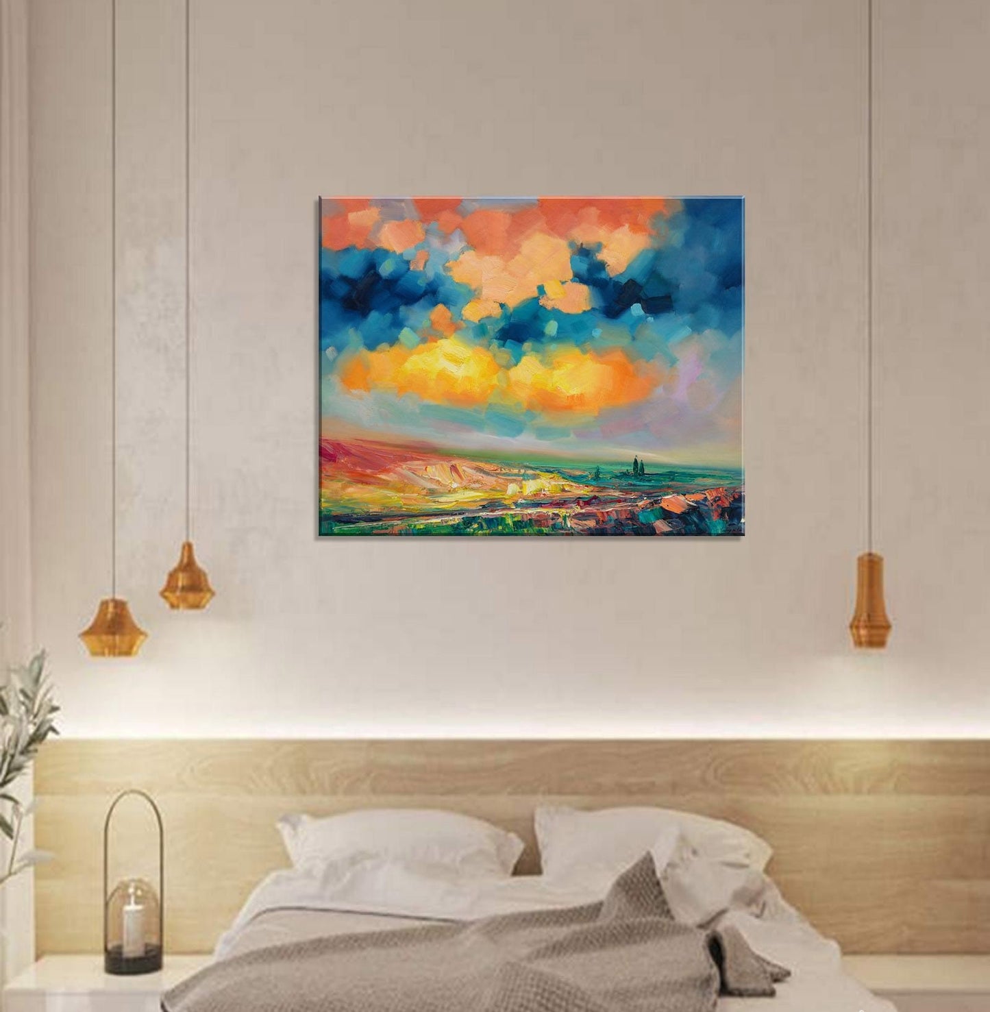 Abstract Landscape Oil Painting, Canvas Art, Paintings On Canvas, Large Landscape Paintings On Canvas, Framed Wall Art, Home Office Decor