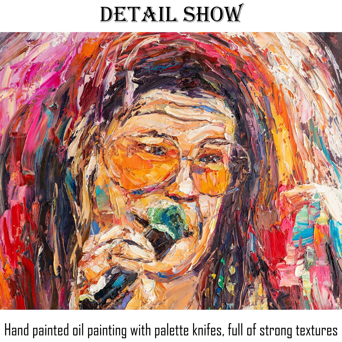 Oil Painting Janis Joplin Singing Jazz Music, Large Canvas Painting, Original Art, Living Room Art, Abstract Canvas Art, Modern Painting