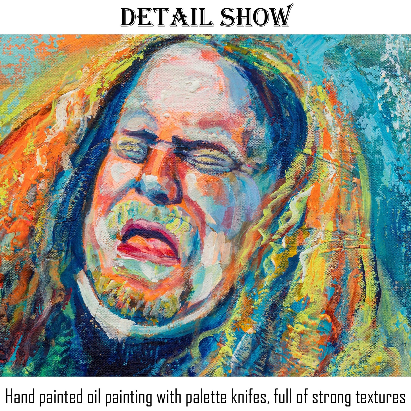 Oil Painting Warren Haynes Playing Guitar, Rock Music, Canvas Painting, Original Artwork, Contemporary Art, Wall Art, Abstract Wall Art