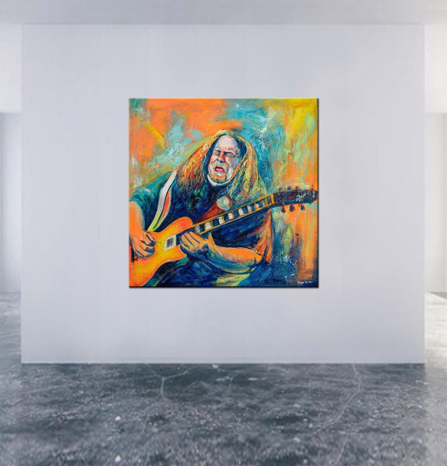 Oil Painting Warren Haynes Playing Guitar, Rock Music, Canvas Painting, Original Artwork, Contemporary Art, Wall Art, Abstract Wall Art
