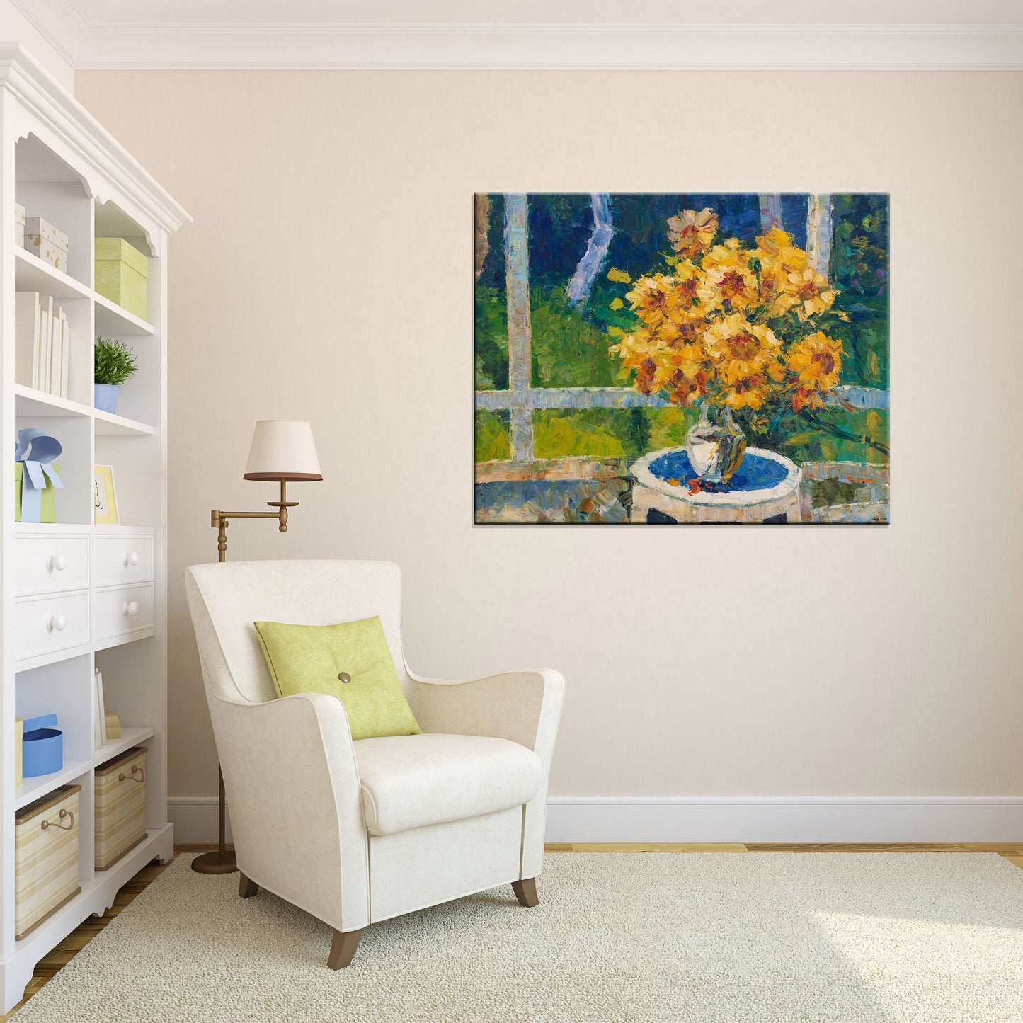 Sunflower Oil Painting, Flower Art, Large Canvas Painting, Abstract Canvas Painting, Wall Decor, Original Painting, Palette Knife Painting