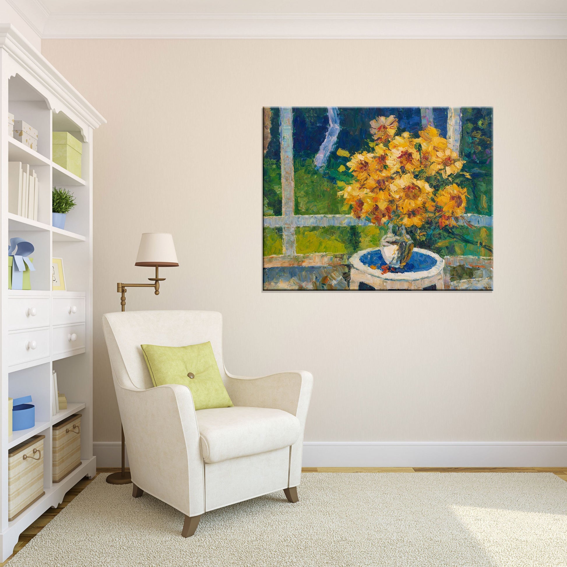 Sunflower Oil Painting, Flower Art, Large Canvas Painting, Abstract Canvas Painting, Wall Decor, Original Painting, Palette Knife Painting