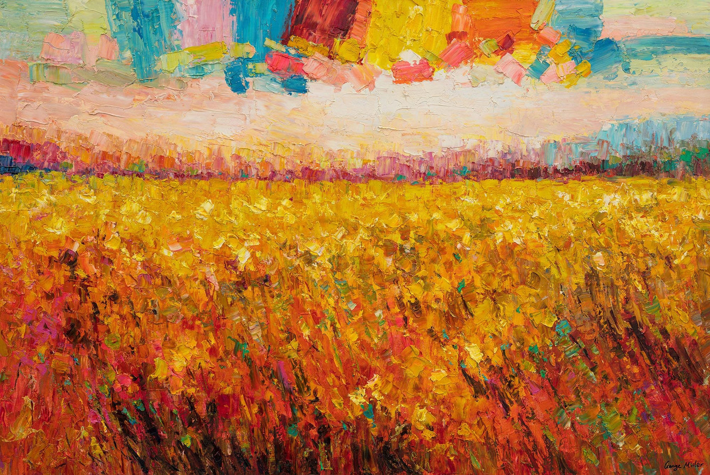 Semi-Abstract Painting, Abstract Landscape , Abstract Painting, Housewarming Gift, Original Painting, Living Room Decor, Oil Painting