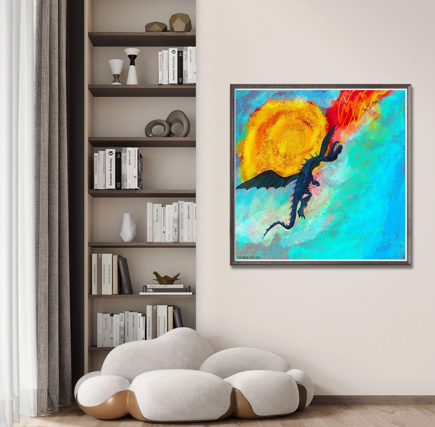 Prints Wall Art, Dragon breathing fire, Abstract Wall Art, Art Painting, Artwork Original, Modern Wall Décor, Original Painting, Vivid