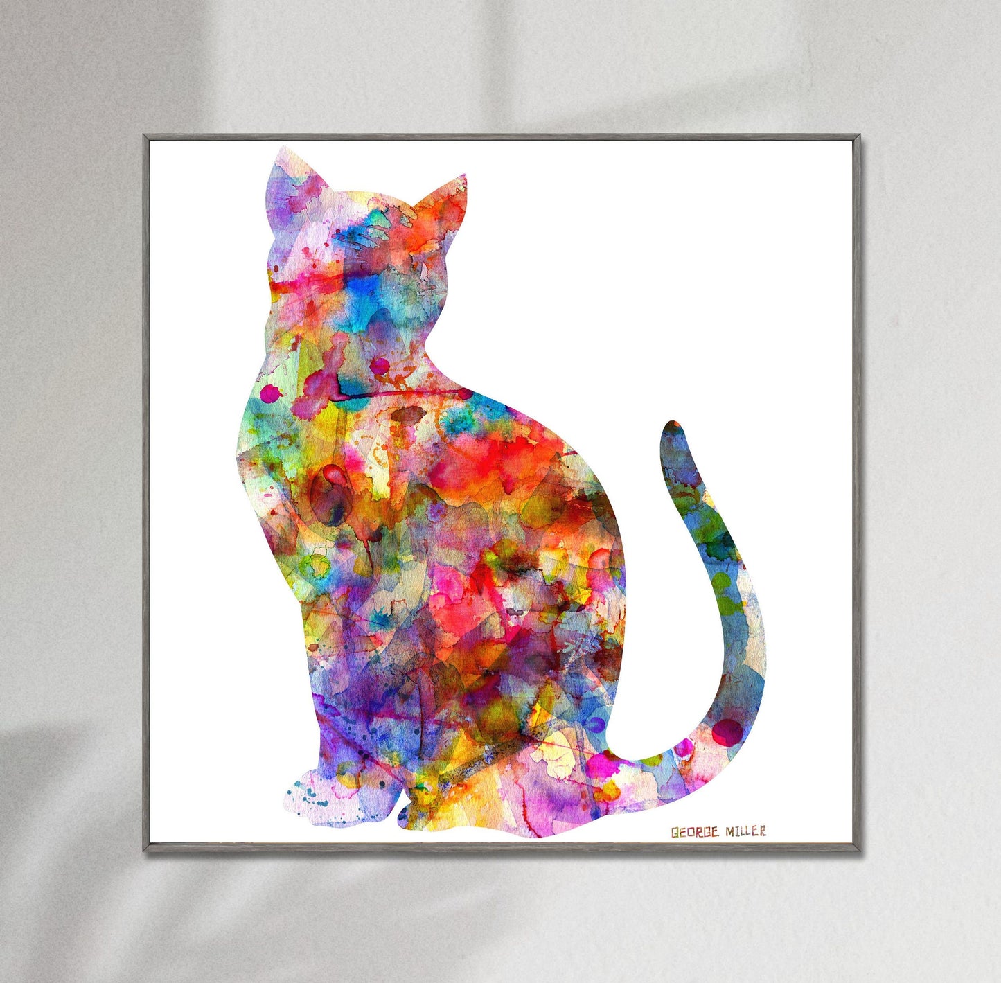 Wall Art Prints Big Cat, Abstract Art, Art Print Watercolor, Artwork, Modern Art Painting, Original Landscape Painting, Bedroom Wall Décor