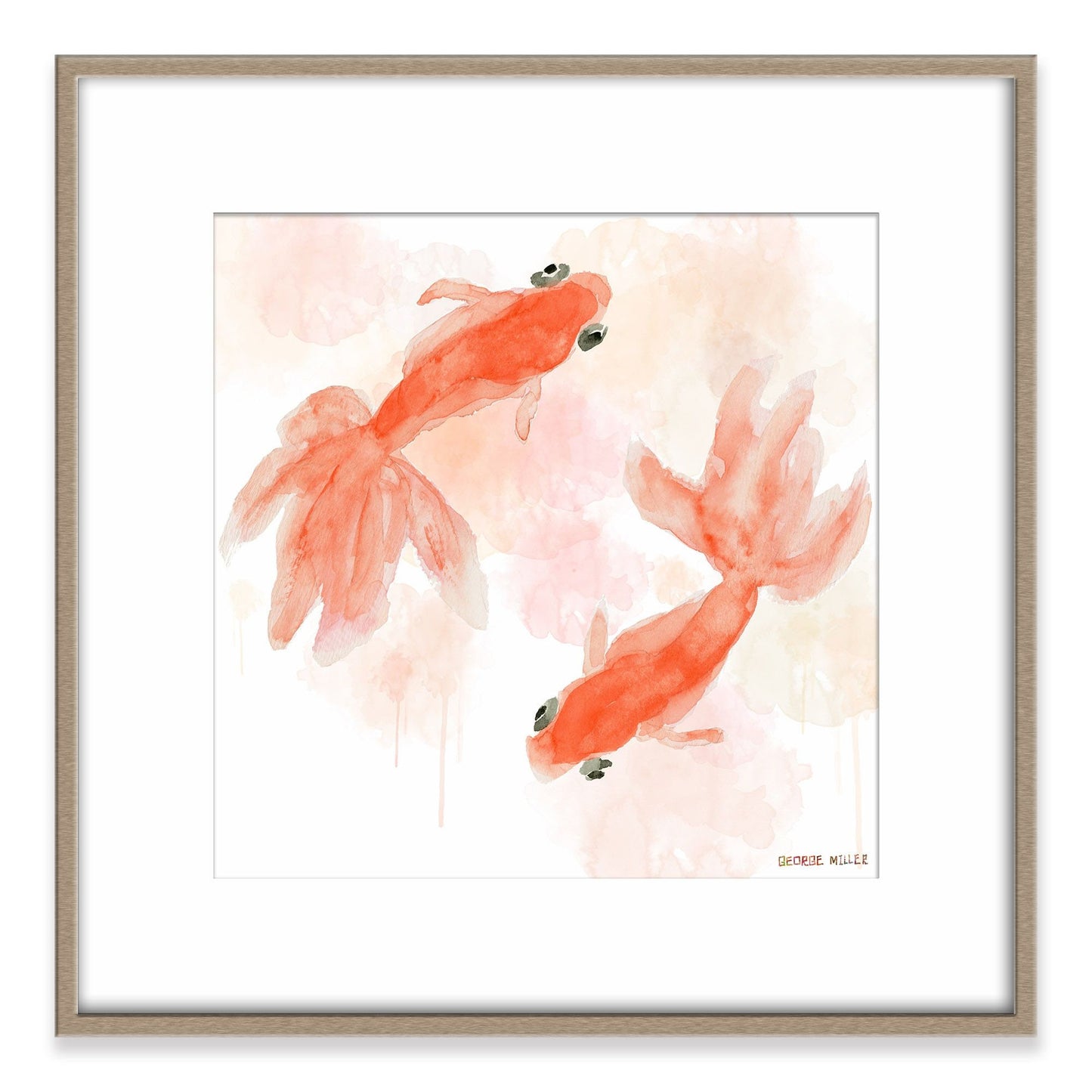 Print Wall Art, Canvas Print, Two Goldfish, Wall Art Prints, Abstract Watercolor Print, Art Prints Watercolor, Modern Art Print, Wedding