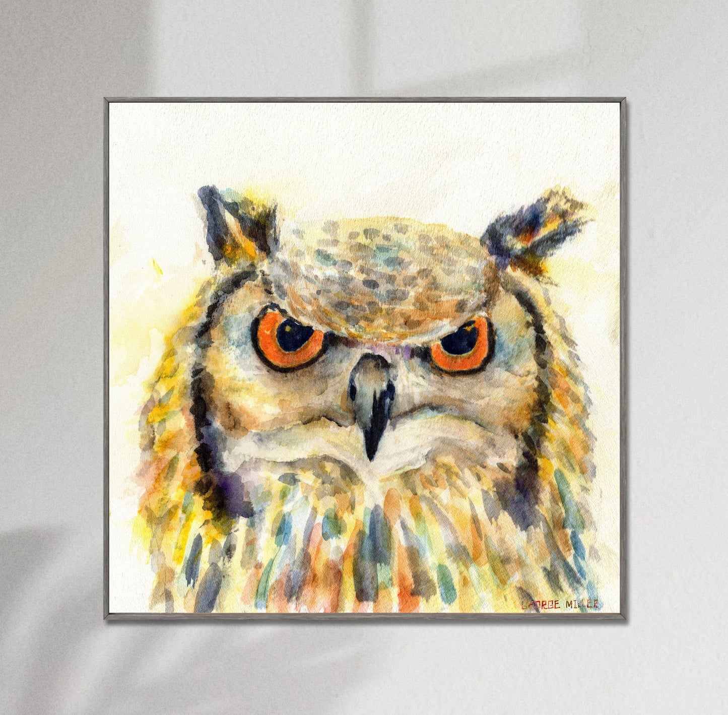 Canvas Print A Owl, Wall Décor Bedroom, Abstract Artwork, Birds Art, Modern Art Painting, Original Art Landscape, Home Décor Wall Art