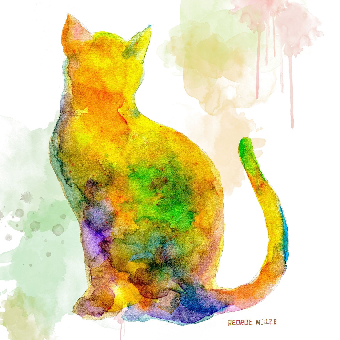 Print Wall Art, Cat Watercolor Print, Wall Art Prints, Abstract Artwork, Art Prints Watercolor, Artwork Poster, Modern Art, Kids Room Décor