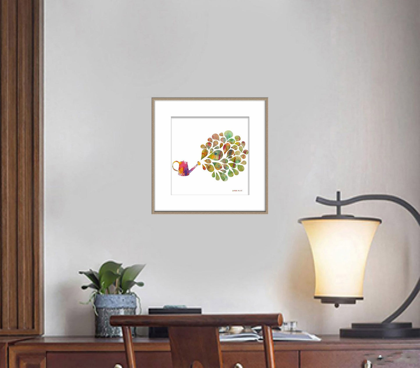 Watercolor Print, Wall Art Prints, Abstract Art Print, Art Print, Watering Can, Modern Art, Original Art Watercolor, Kids Room Decor