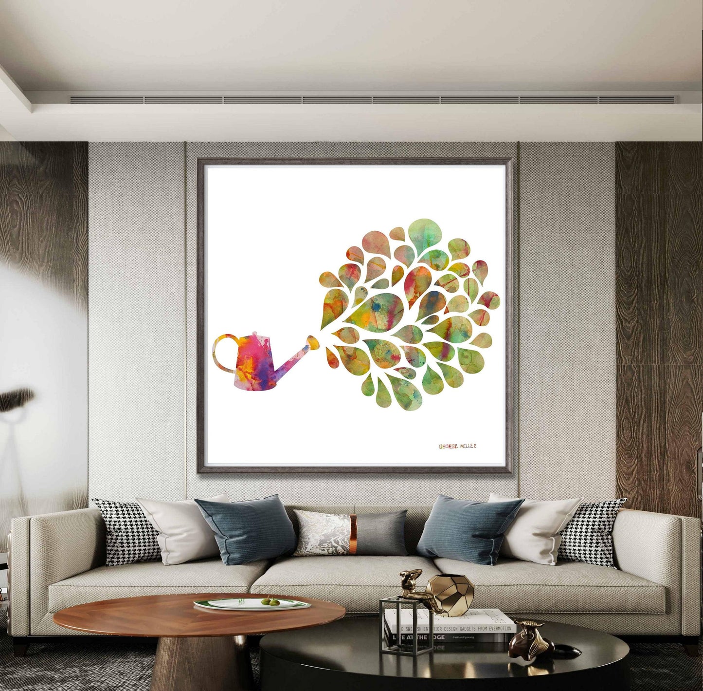 Watercolor Print, Wall Art Prints, Abstract Art Print, Art Print, Watering Can, Modern Art, Original Art Watercolor, Kids Room Decor