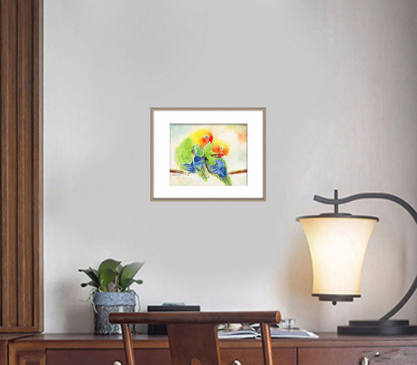 Love Birds Prints Wall Art, Watercolor Print, Wall Décor Bedroom Above Bed, Abstract Art, Art Prints Watercolor, Artwork, Modern Art