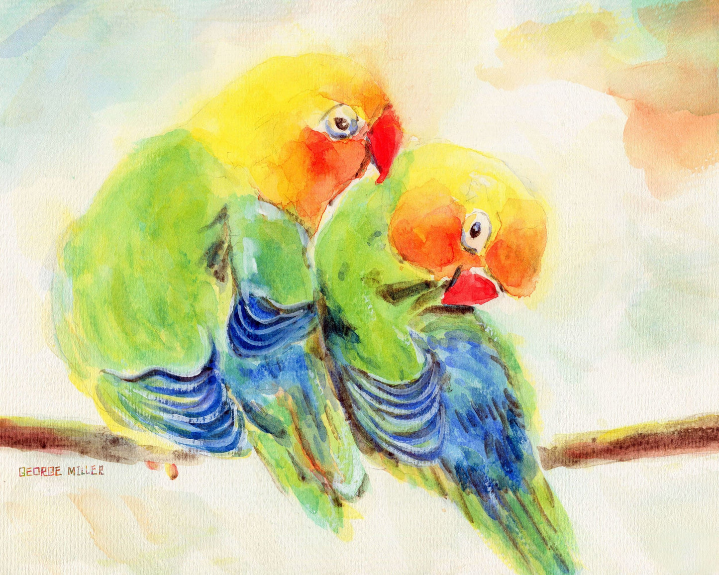 Love Birds Prints Wall Art, Watercolor Print, Wall Décor Bedroom Above Bed, Abstract Art, Art Prints Watercolor, Artwork, Modern Art
