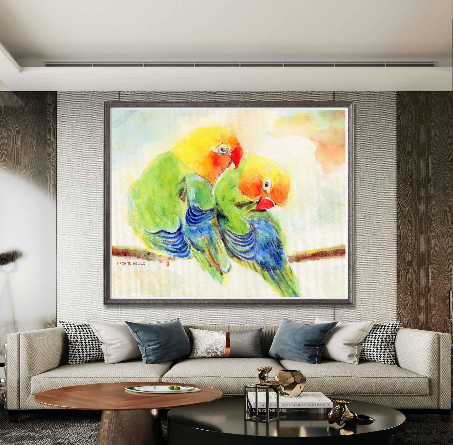 Love Birds Prints Wall Art, Watercolor Print, Wall Décor Bedroom Above Bed, Abstract Art, Art Prints Watercolor, Artwork, Modern Art
