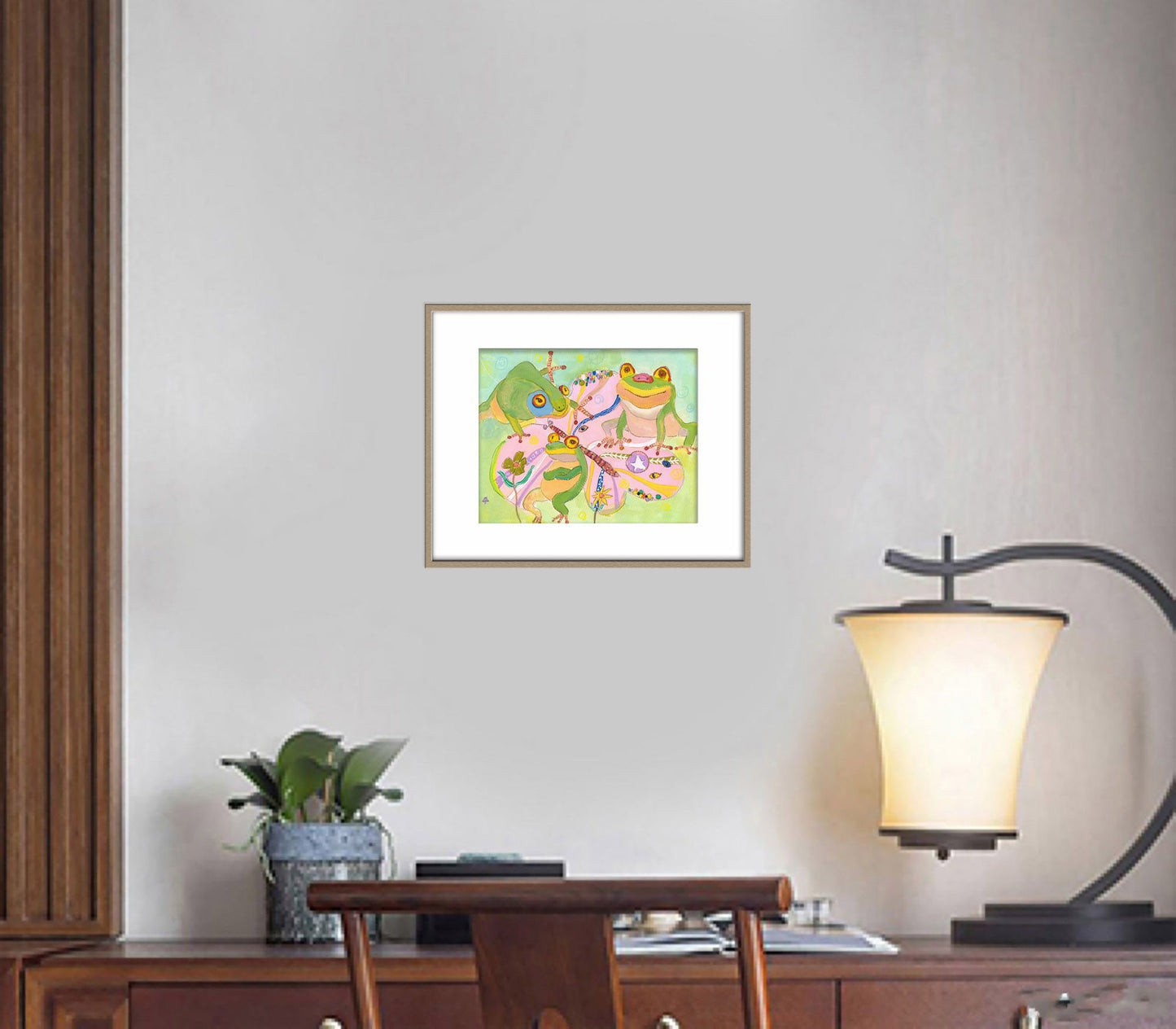 Canvas Print Frogs Picnic, Wall Art Prints, Abstract Artwork, Art Print, Artwork, Modern Wall Art, Watercolor Painting, Kids Room Décor