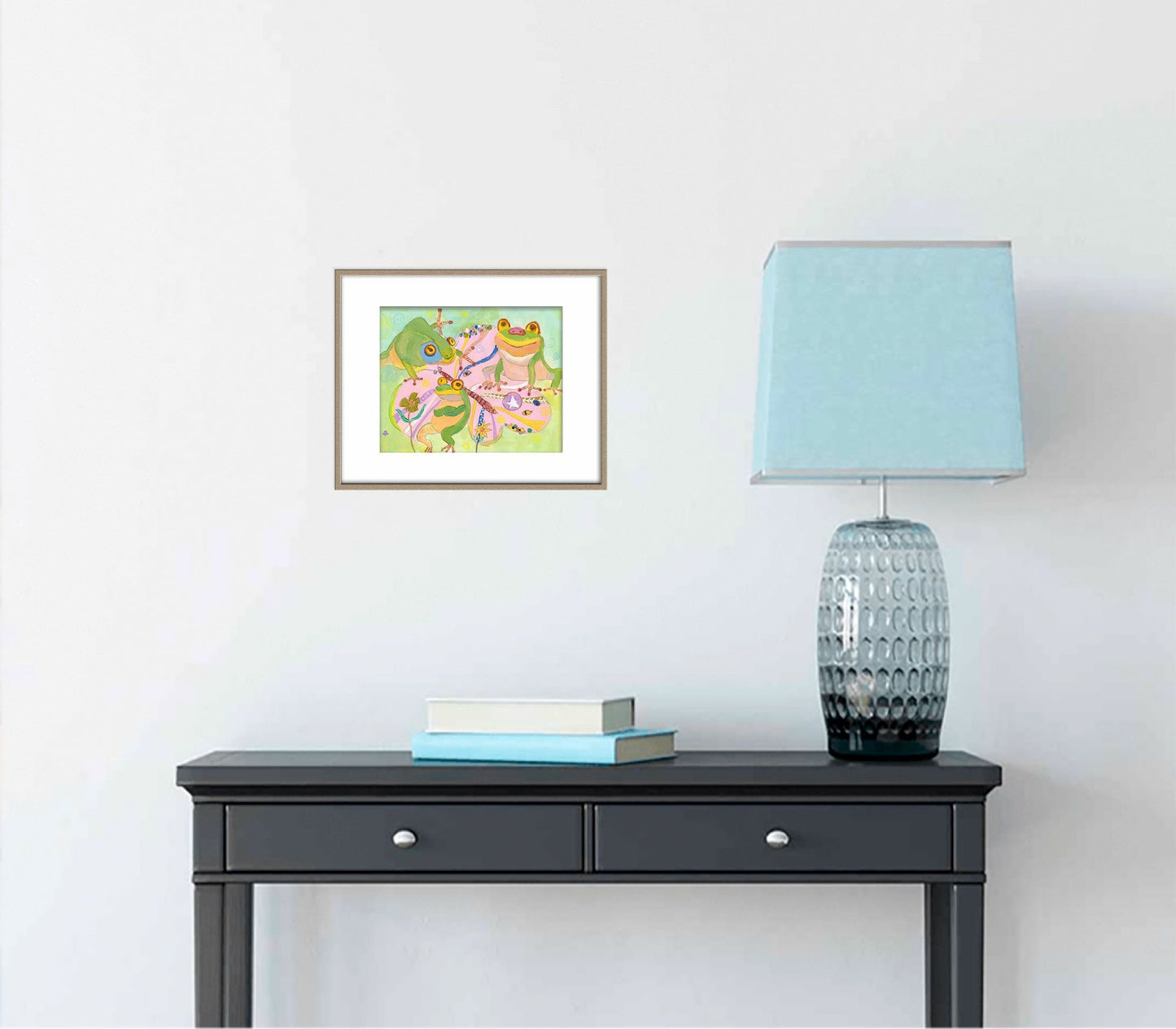 Canvas Print Frogs Picnic, Wall Art Prints, Abstract Artwork, Art Print, Artwork, Modern Wall Art, Watercolor Painting, Kids Room Décor