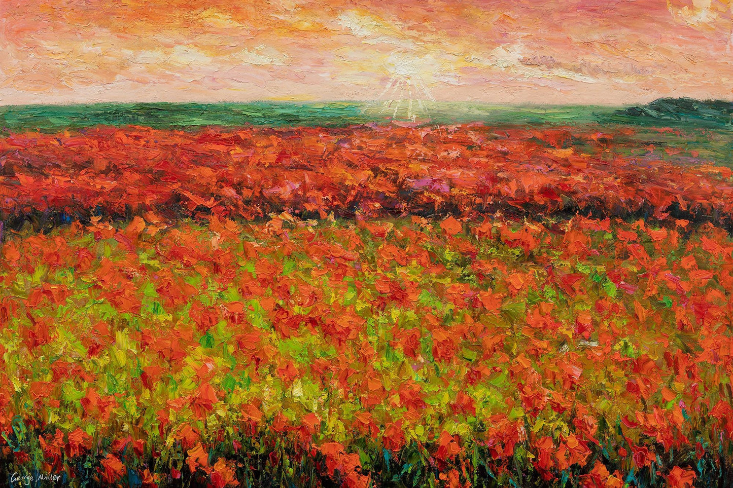 Oil Painting Abstract, Canvas Art, Modern Wall Art, Large Landscape Painting, Modern Painting, Original Abstract Art, Floral Feild Painting