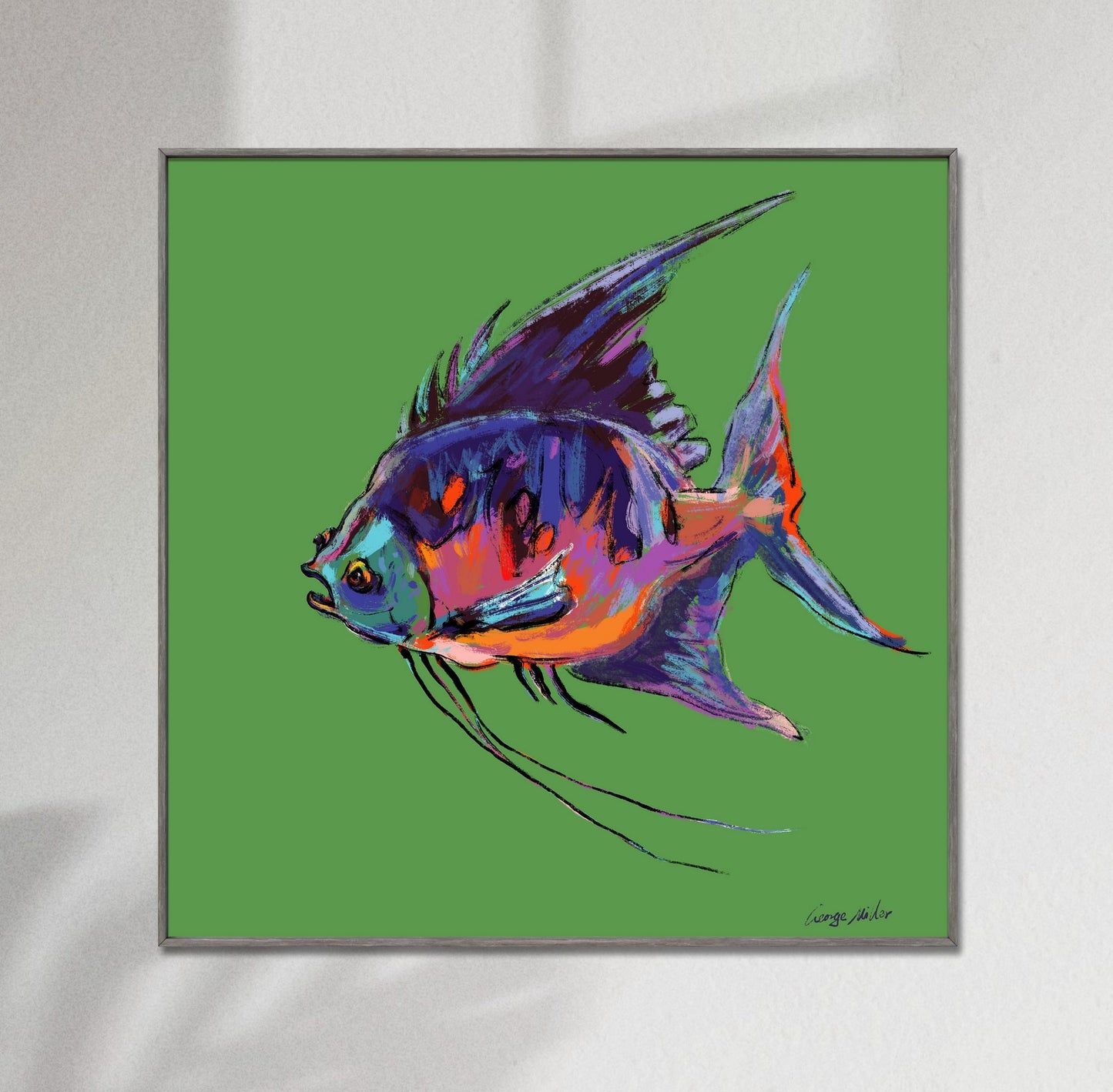 Tropical Fish Print Art, Square Canvas Print, Wall Art Prints, Abstract Wall Art Prints, Art Print Watercolor, Artwork, Modern Art Painting