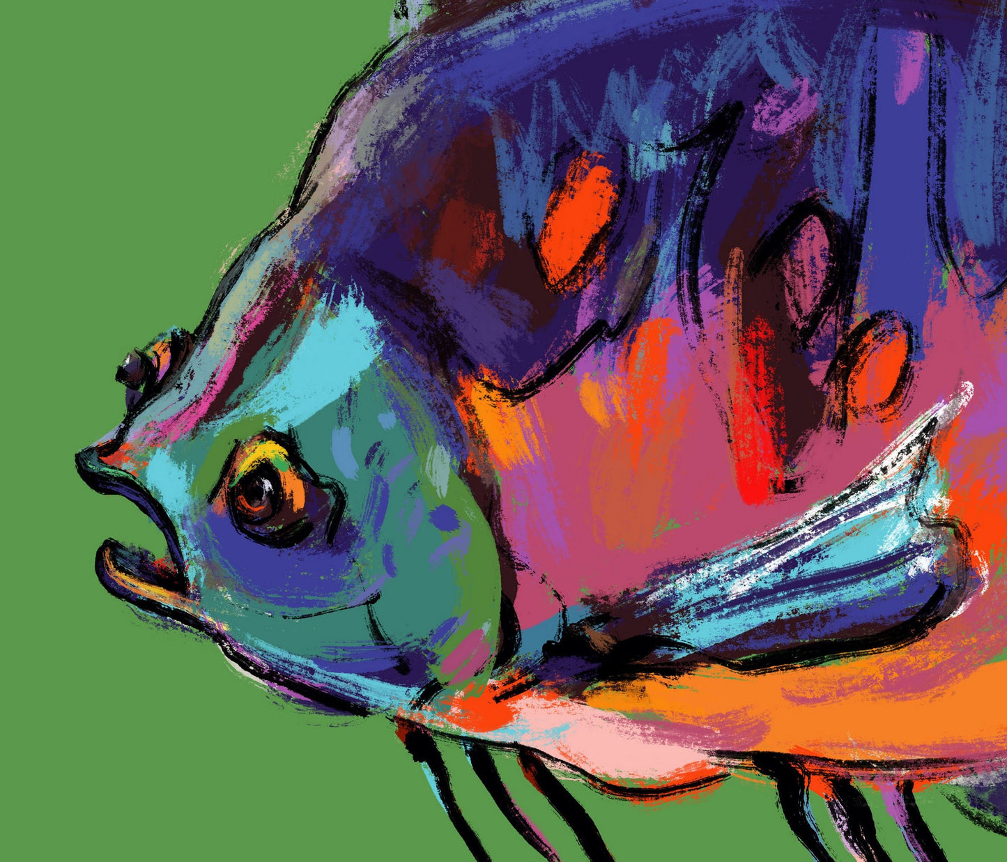 Tropical Fish Print Art, Square Canvas Print, Wall Art Prints, Abstract Wall Art Prints, Art Print Watercolor, Artwork, Modern Art Painting