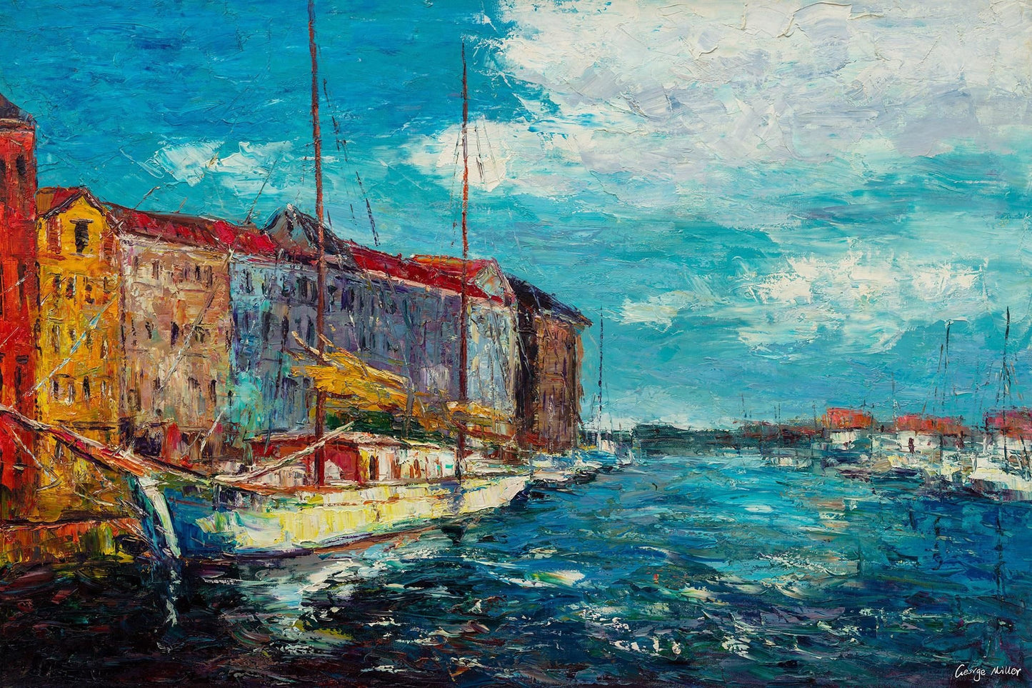 Venice Oil Painting, Palette Knife Oil Painting, Oil Painting Original, Contemporary Painting, Venice Gondola, Oil Painting, Canvas Art