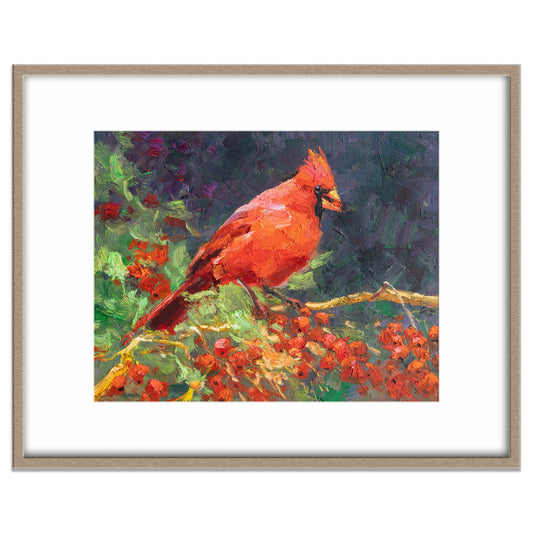 Northern Cardinal Male Oil Painting, Abstract Wall Art, Original Painting, Abstract Painting, Large Abstract Painting, Canvas Painting