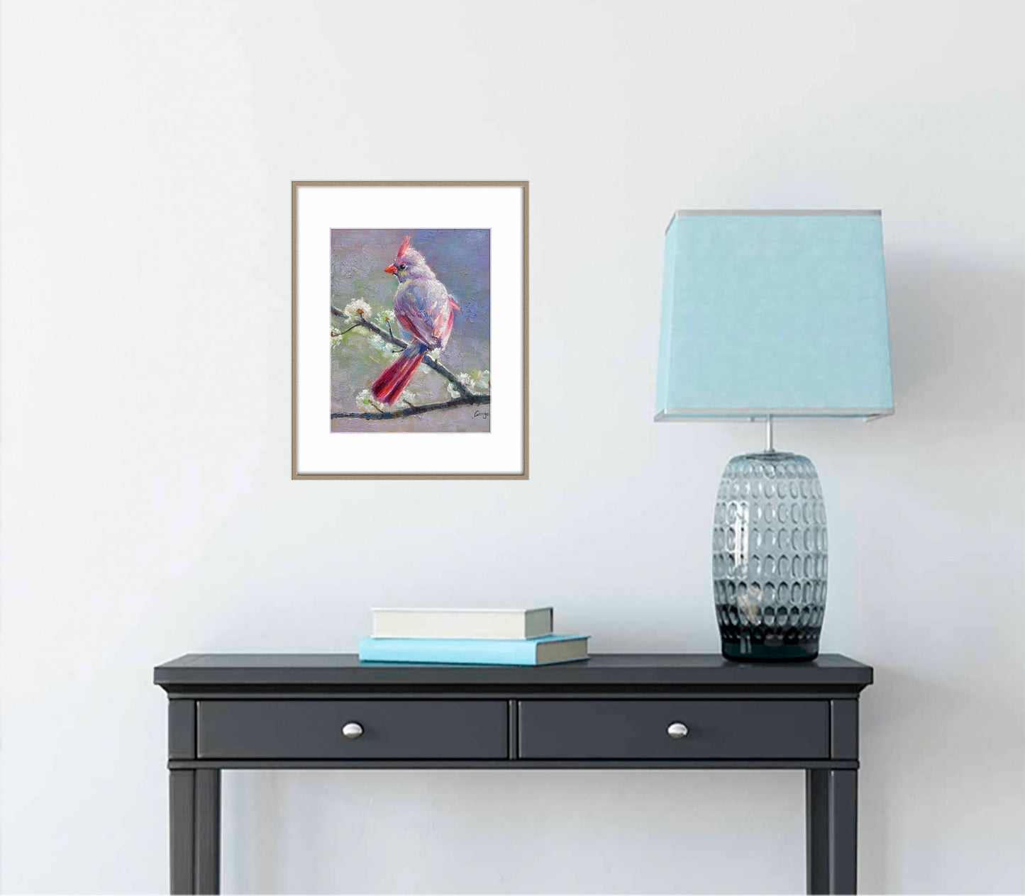 Bird Painting Northern Cardinal Female, Abstract Painting, Canvas Art, Modern Painting, Canvas Painting, Bird Art, Original Abstract Art