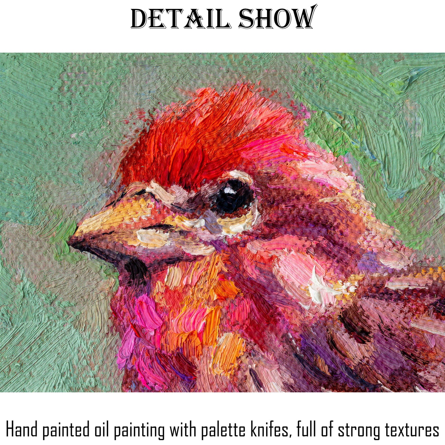 Bird Artwork, Small Oil Painting Bird House Finch, Oil Painting Original, Painting Abstract, Wall Decor, Living Room Wall Art, Modern Art