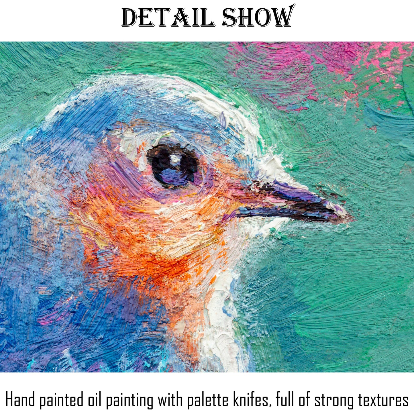 Small Oil Painting Blue Bird, Modern Art, Original Abstract Painting, Modern Wall Art, Abstract Art, Bird Art, Kitchen Art, Canvas Painting