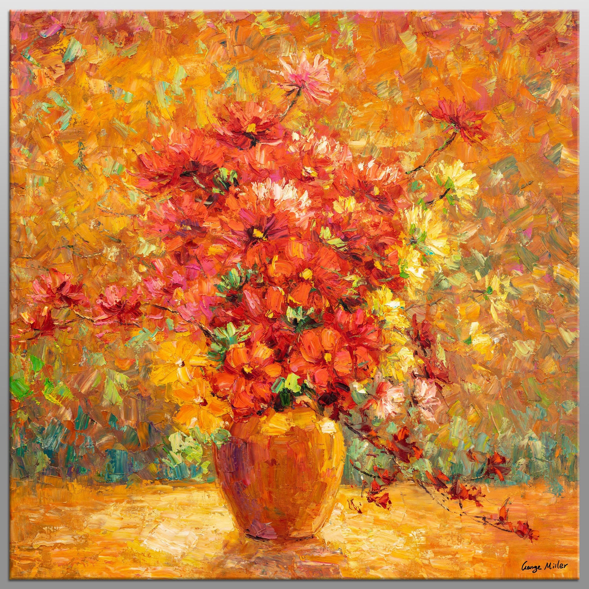 Floral Oil Painting, Wall Decor, Contemporary Art, Living Room Art, Floral Art, Original Art, Large Canvas Art, Canvas Art, Flower Painting