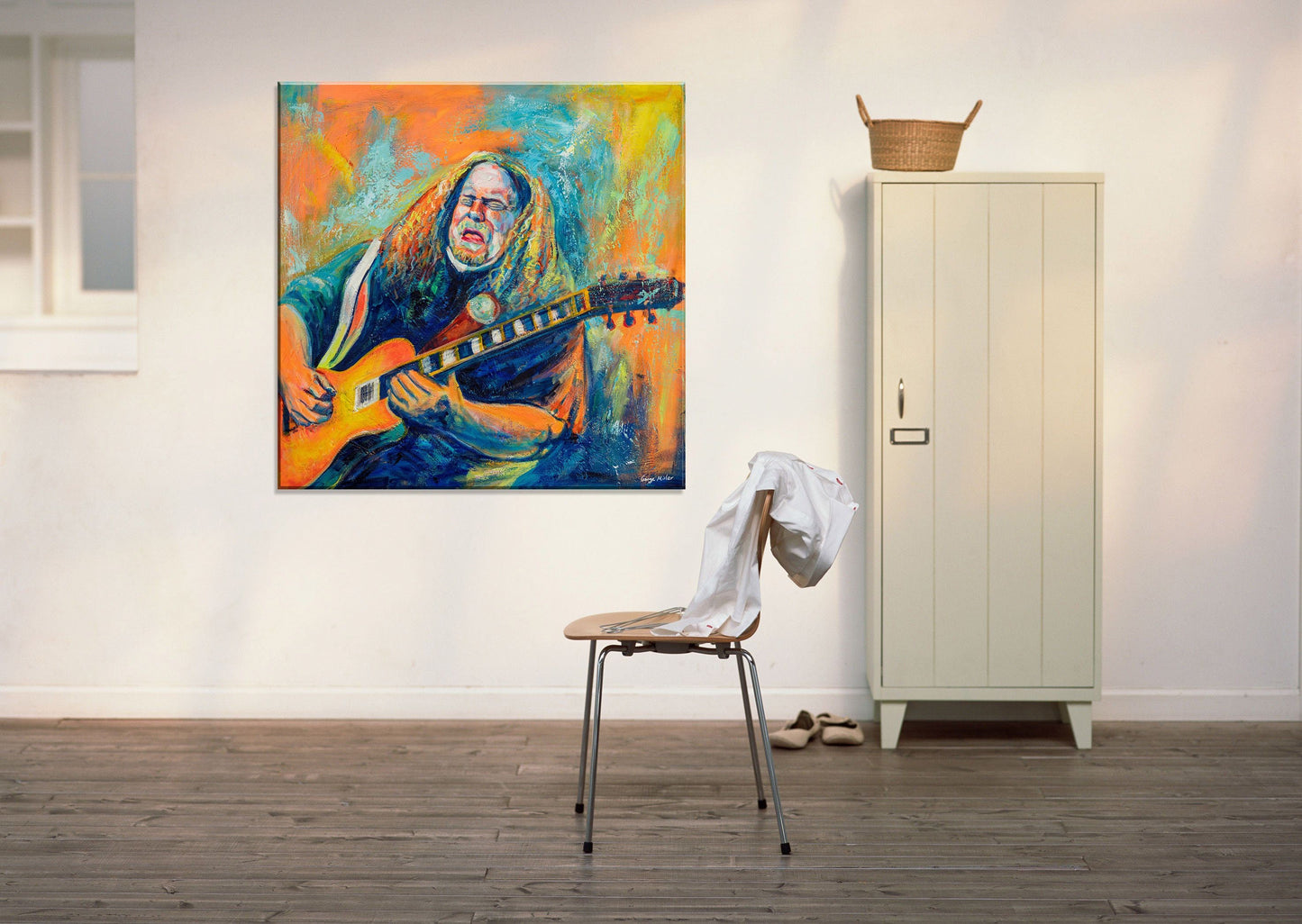 Oil Painting Warren Haynes Playing Guitar, Rock Music, Canvas Painting, Original Artwork, Contemporary Art, Wall Art, Abstract Wall Art