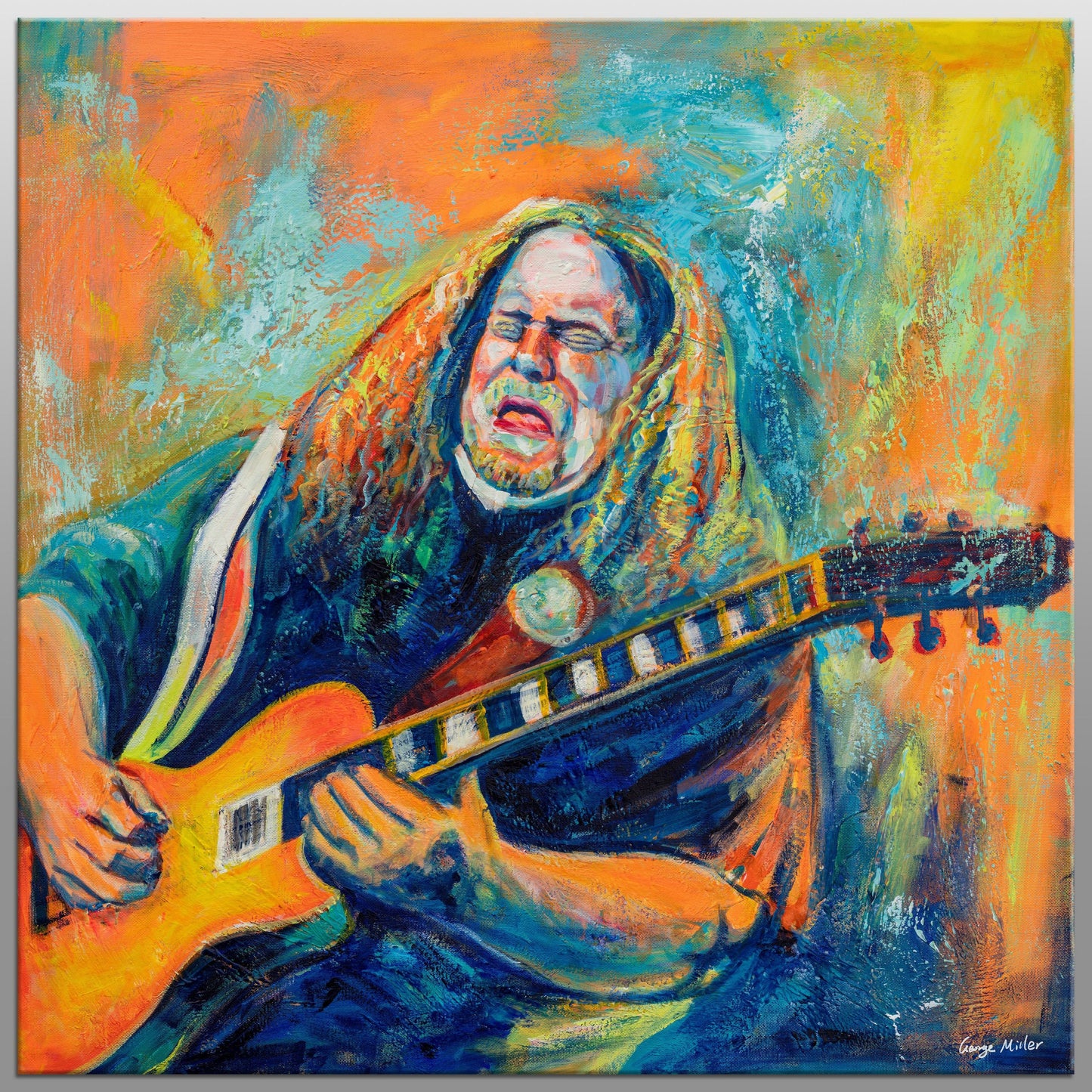 Oil Painting Warren Haynes Playing Guitar, Rock Music, Canvas Painting, Original Artwork, Contemporary Art, Wall Art, Abstract Wall Art