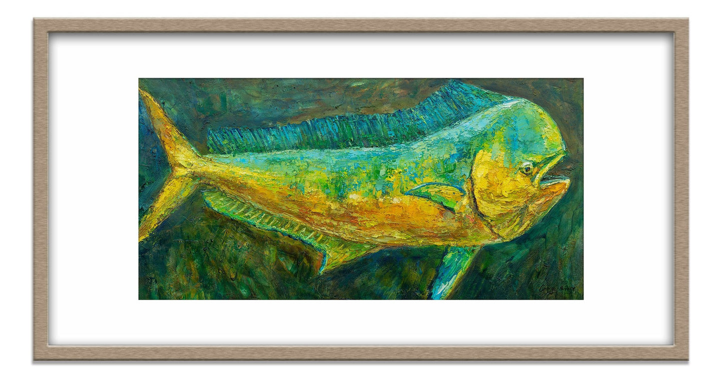 Mahi Mahi Fish Green, Wall Art, Abstract Wall Art, Art, Artwork Original, Modern Art Print, Original Art, Kitchen Decor, Art Poster