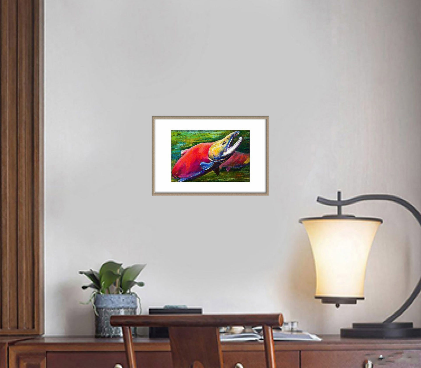 Giclée Print Salmon Fish Red, Print Wall Art, Watercolor Print, Wall Decor Living Room, Abstract Wall Art, Art Poster, Artwork, Modern Art