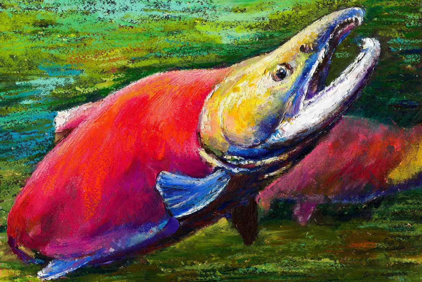 Giclée Print Salmon Fish Red, Print Wall Art, Watercolor Print, Wall Decor Living Room, Abstract Wall Art, Art Poster, Artwork, Modern Art