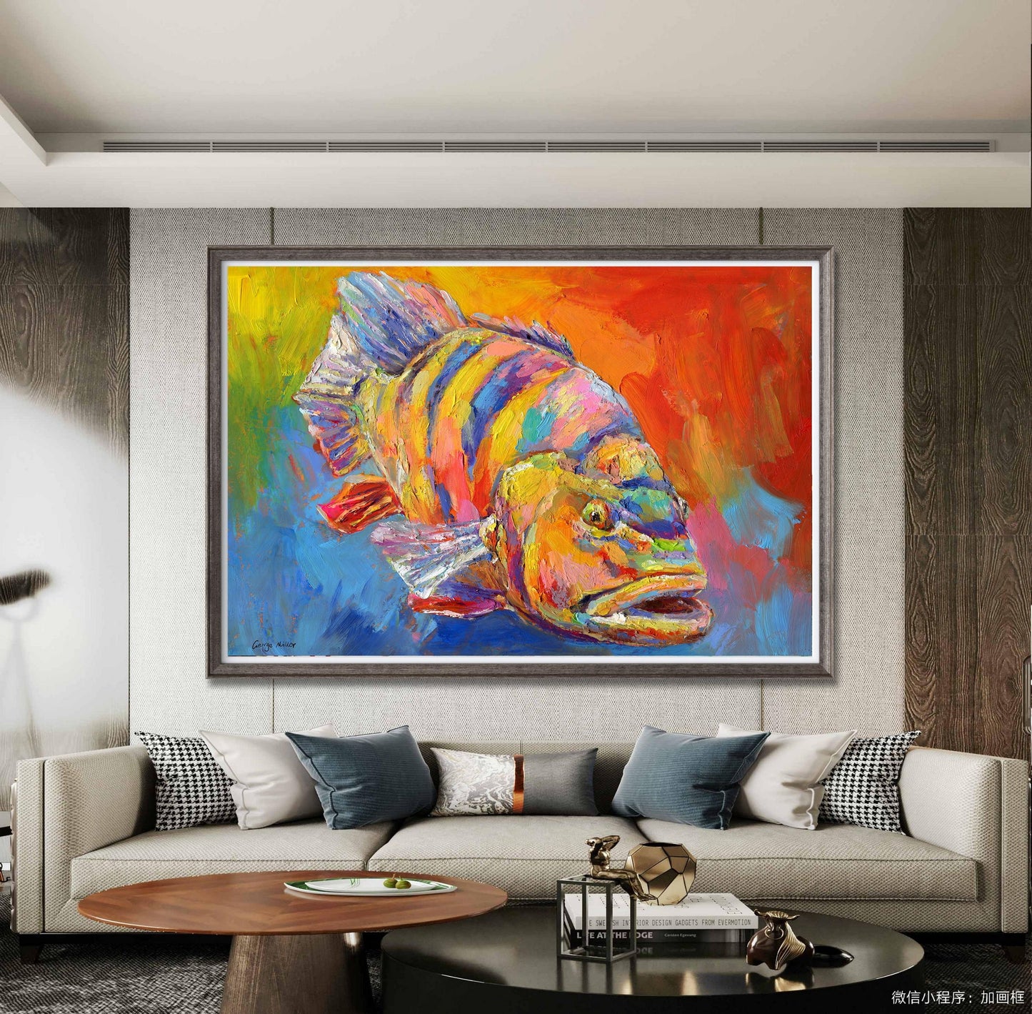 Canvas Print Colorful Fish, Wall Prints, Abstract Art Prints, Art, Artwork Original, Modern Wall Décor, Original Painting, Wall Décor