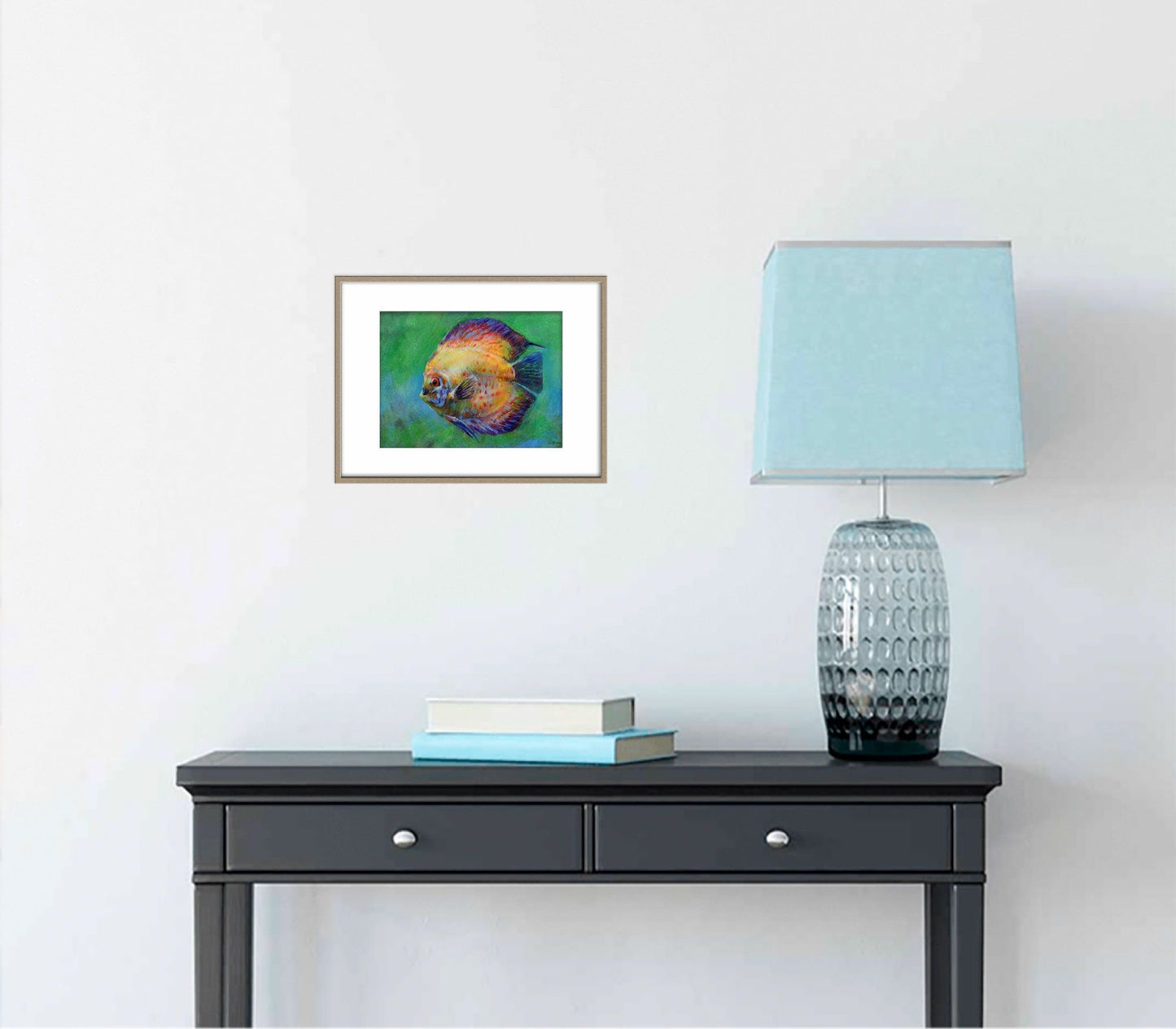 Tropical Fish Print Green, Wall Art Prints, Abstract Artwork, Art Print Watercolor, Artwork, Modern Art Print, Kitchen Art, Fish Prints