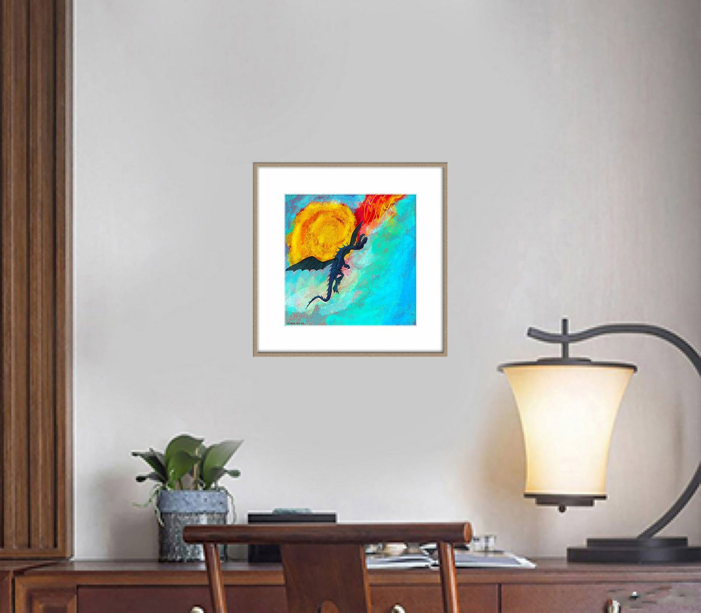 Prints Wall Art, Dragon breathing fire, Abstract Wall Art, Art Painting, Artwork Original, Modern Wall Décor, Original Painting, Vivid