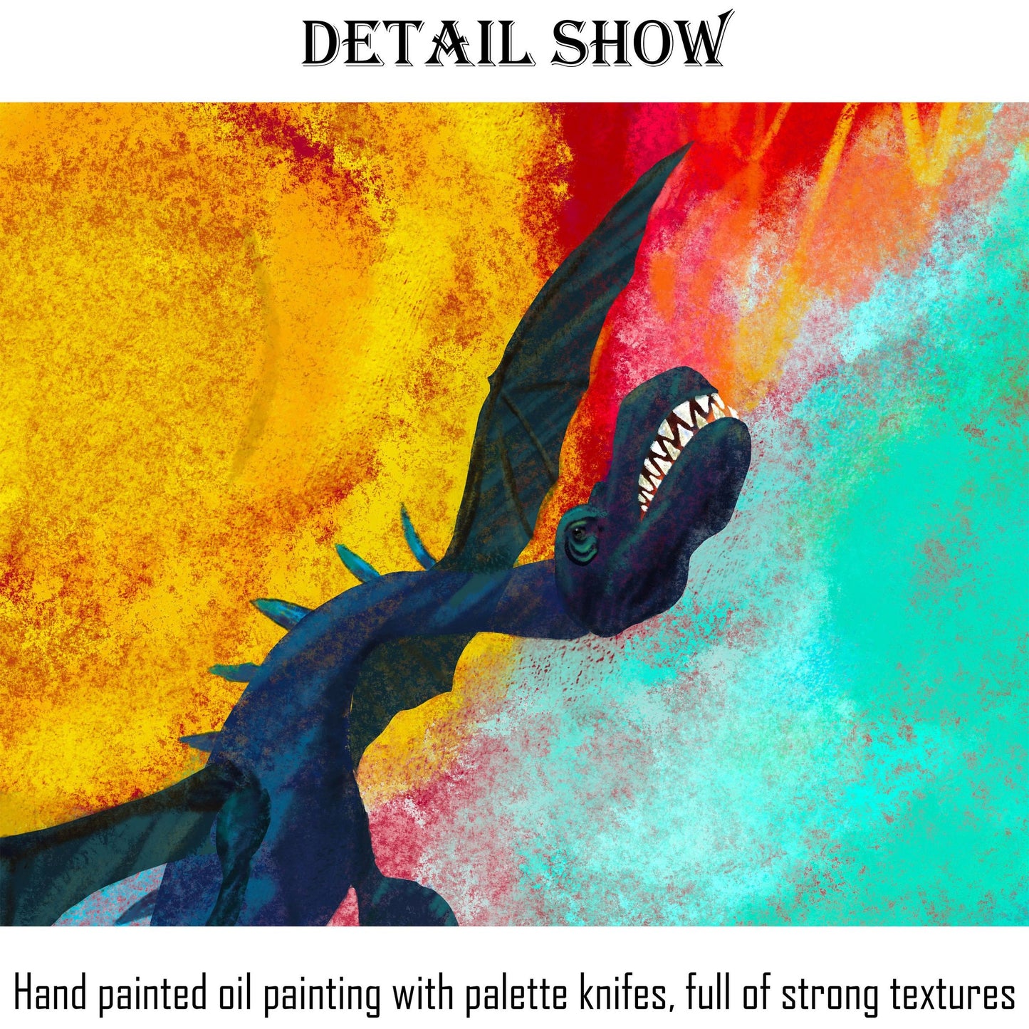 Prints Wall Art, Dragon breathing fire, Abstract Wall Art, Art Painting, Artwork Original, Modern Wall Décor, Original Painting, Vivid