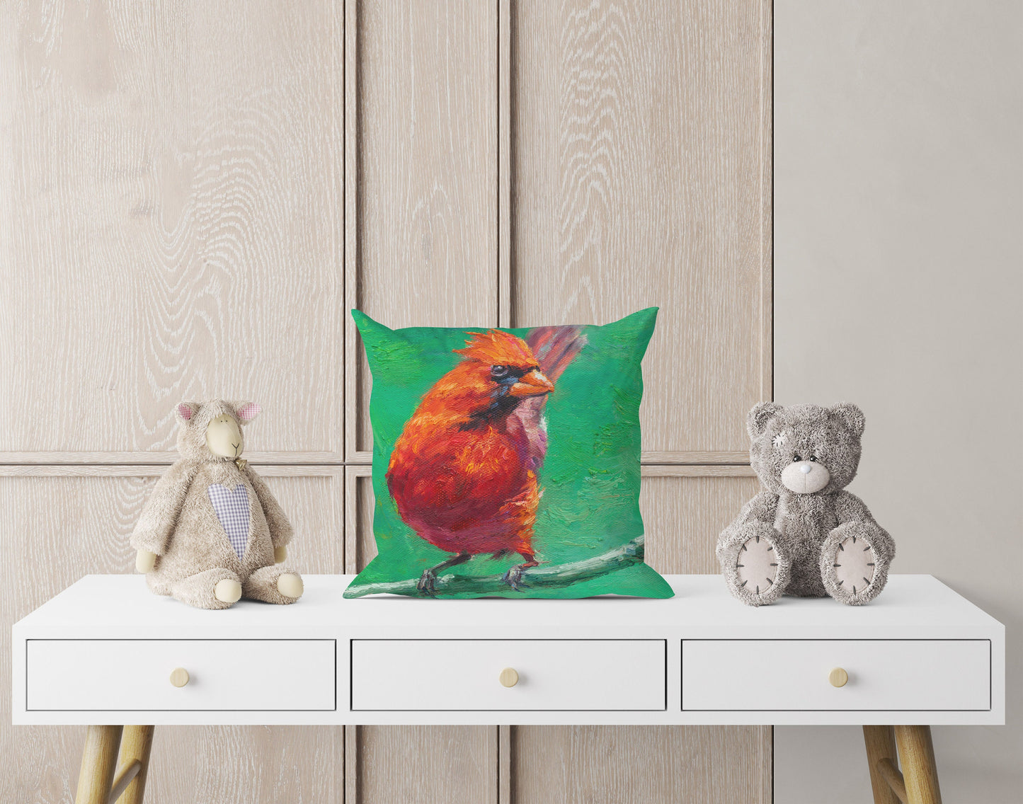 Throw Pillow Cover, Northern Cardinal Red Bird Pillow, Comfortable, Red Pillow Cases, Modern Pillow, Large Pillow Cases, Farmhouse Pillow