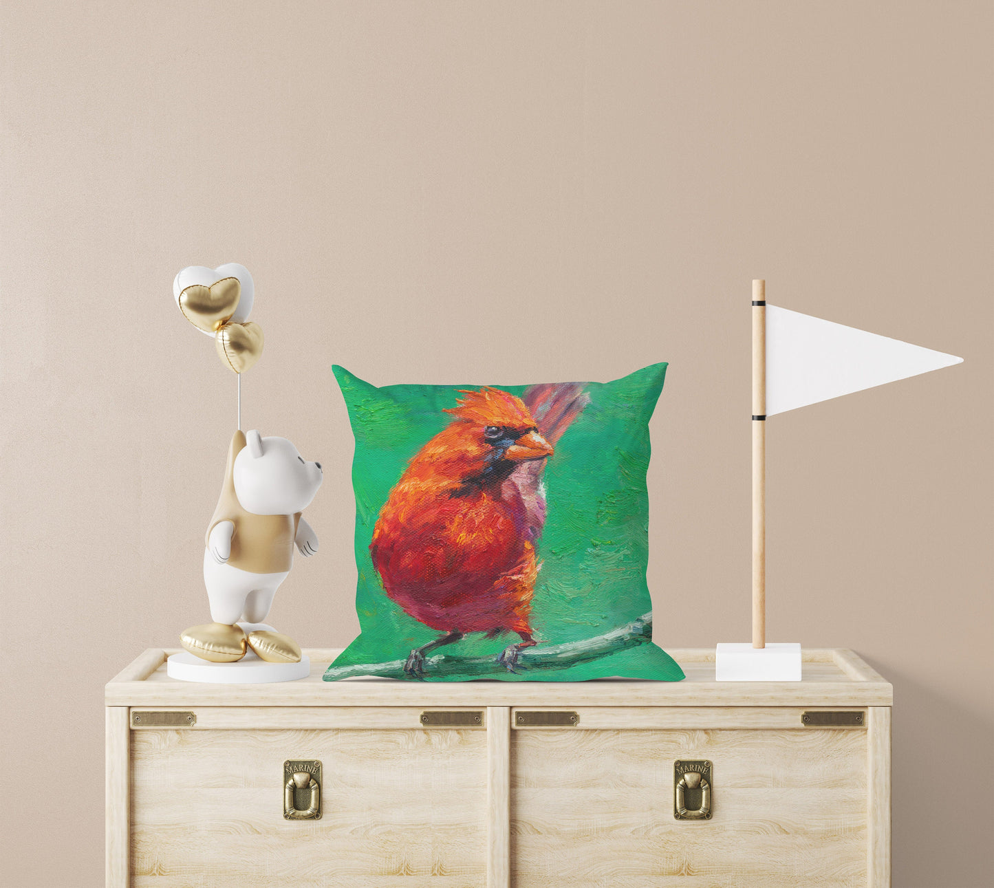 Throw Pillow Cover, Northern Cardinal Red Bird Pillow, Comfortable, Red Pillow Cases, Modern Pillow, Large Pillow Cases, Farmhouse Pillow