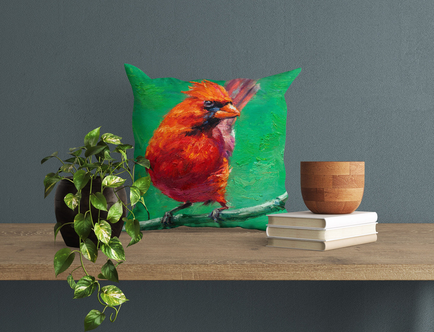 Throw Pillow Cover, Northern Cardinal Red Bird Pillow, Comfortable, Red Pillow Cases, Modern Pillow, Large Pillow Cases, Farmhouse Pillow