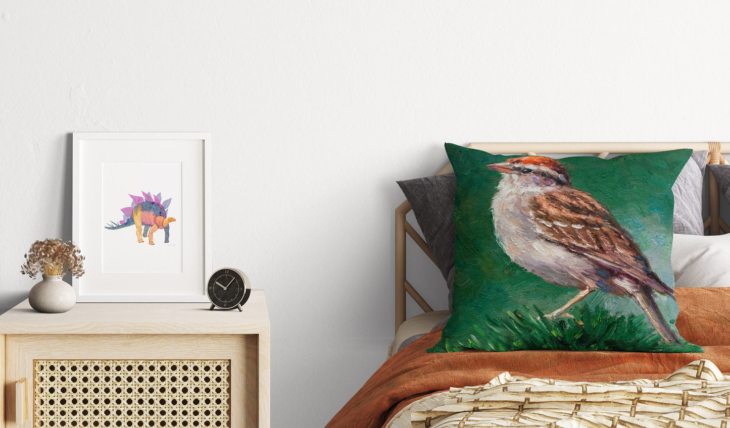 Tapestry Pillows, House Finch Bird Pillow, Soft Pillow Cases, Bright Yellow Pillow, Fun Pillow Cases, 24X24 Pillow Case, Housewarming Gift