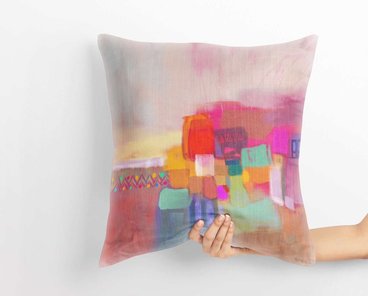 Pillow Cover, Abstract Throw Pillow, Designer Pillow, Colorful Pillow Case, Contemporary Pillow, Square Pillow, Housewarming Gift, Fashion
