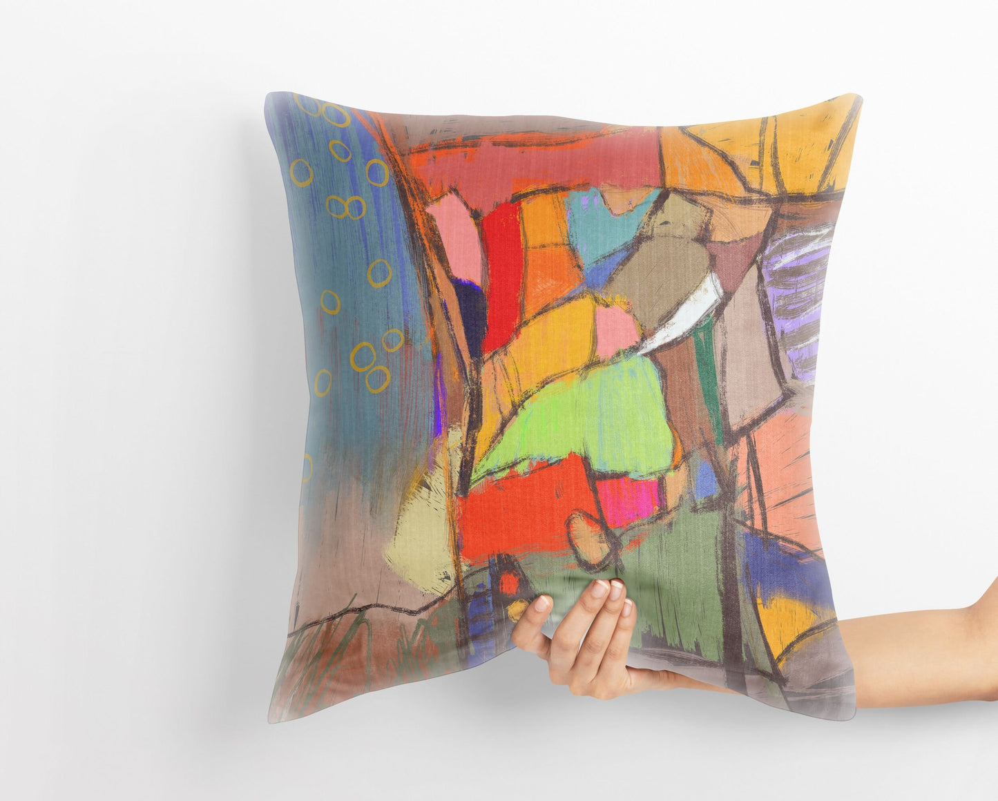 Abstract Throw Pillow, Designer Pillow, Colorful Pillow Case, Contemporary Pillow, Large Pillow Cases, Playroom Decor, Holiday Gift
