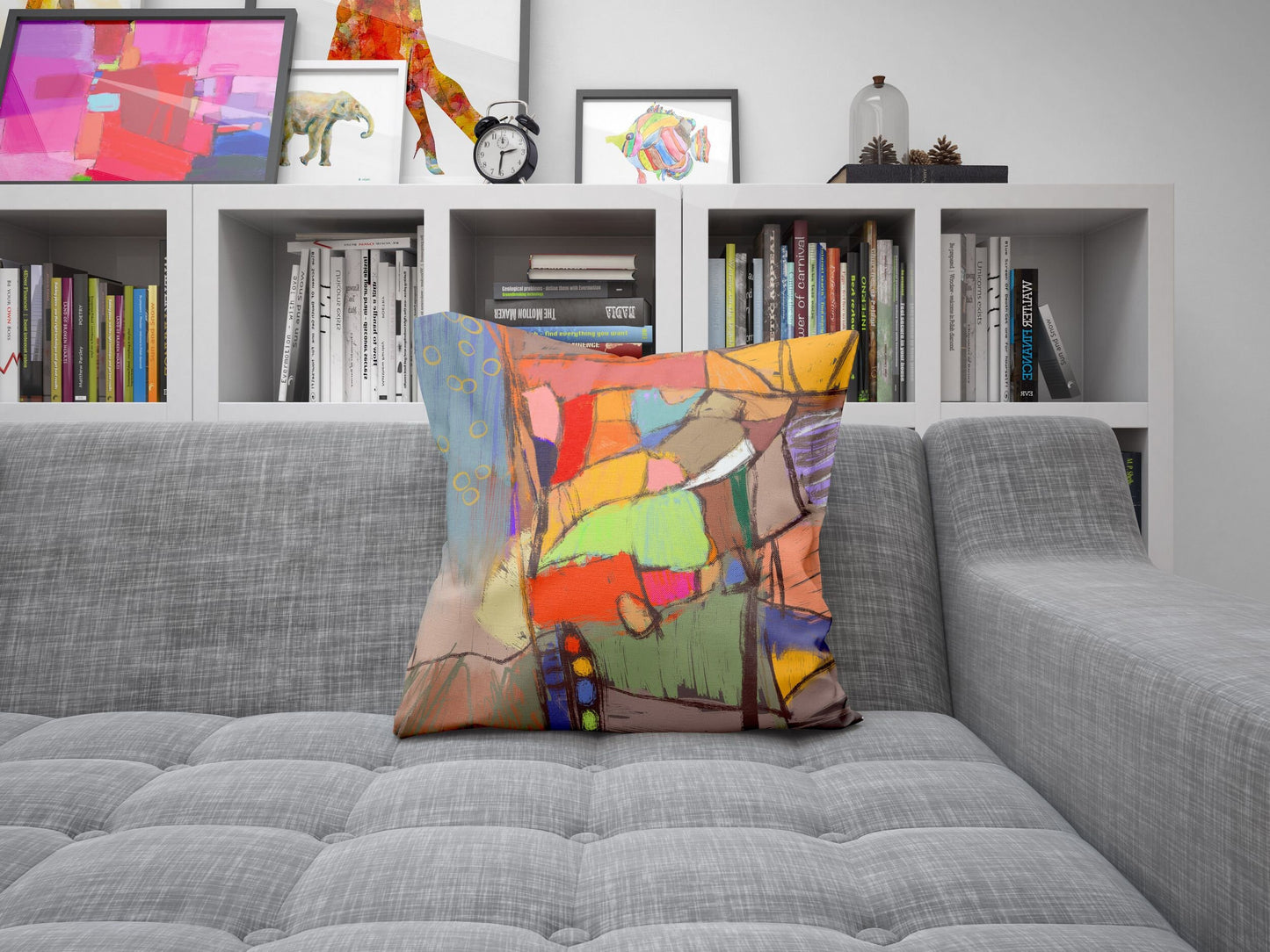Abstract Throw Pillow, Designer Pillow, Colorful Pillow Case, Contemporary Pillow, Large Pillow Cases, Playroom Decor, Holiday Gift