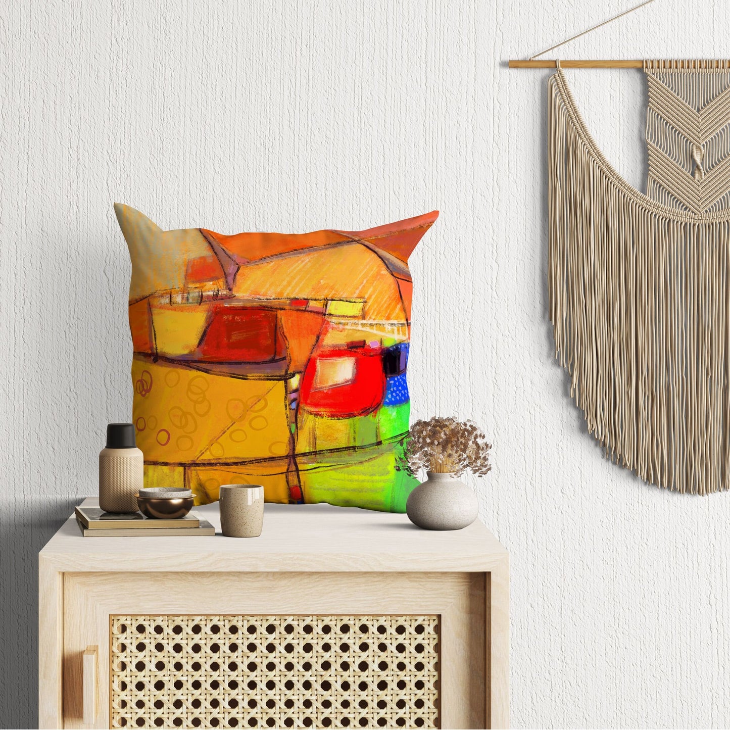 Throw Pillow, Abstract Pillow Case, Designer Pillow, Bright Yellow Pillow, Beautiful Pillow, 24X24 Pillow Case, Home Decor Pillow