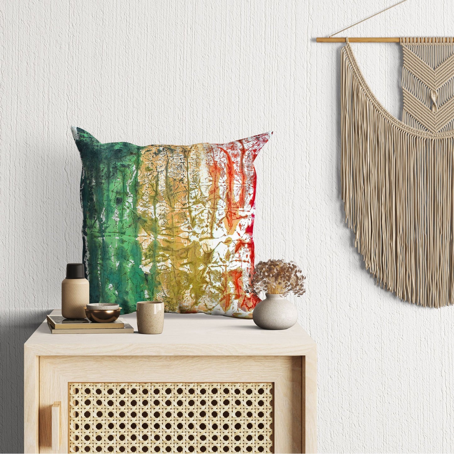 Spring Pillow Cases, Decorative Pillow, Abstract Pillow Case, Original Art Pillow, Green Pillow Cases, Watercolor Pillow Cases