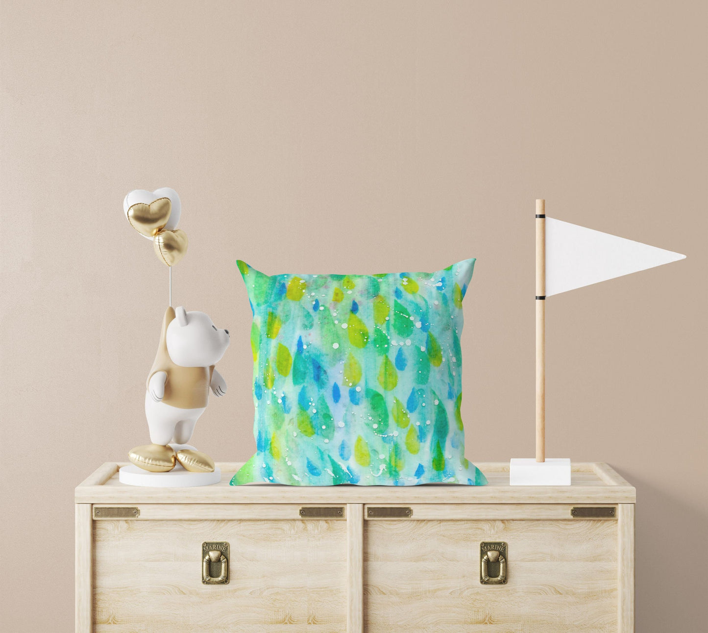 Spring Throw Pillow, Decorative Pillow, Abstract Throw Pillow, Original Art Pillow, Green Pillow Cases, Housewarming Gift, Sofa Pillows